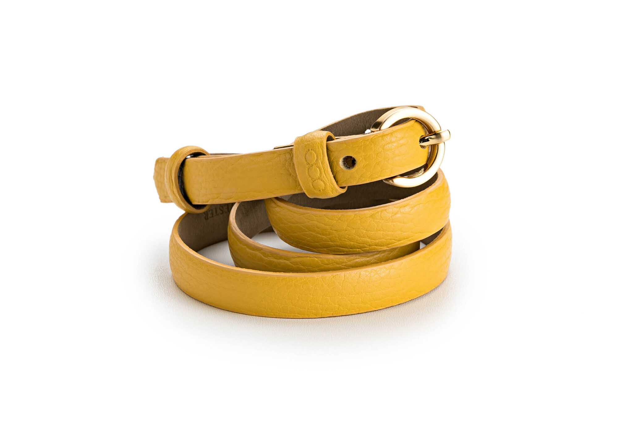 Damengürtel schmal <br /><sup>Genarbtes Leder ananas – gold</sup>