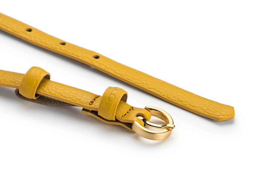 Damengürtel schmal <br /><sup>Genarbtes Leder ananas – gold</sup> – Bild 2