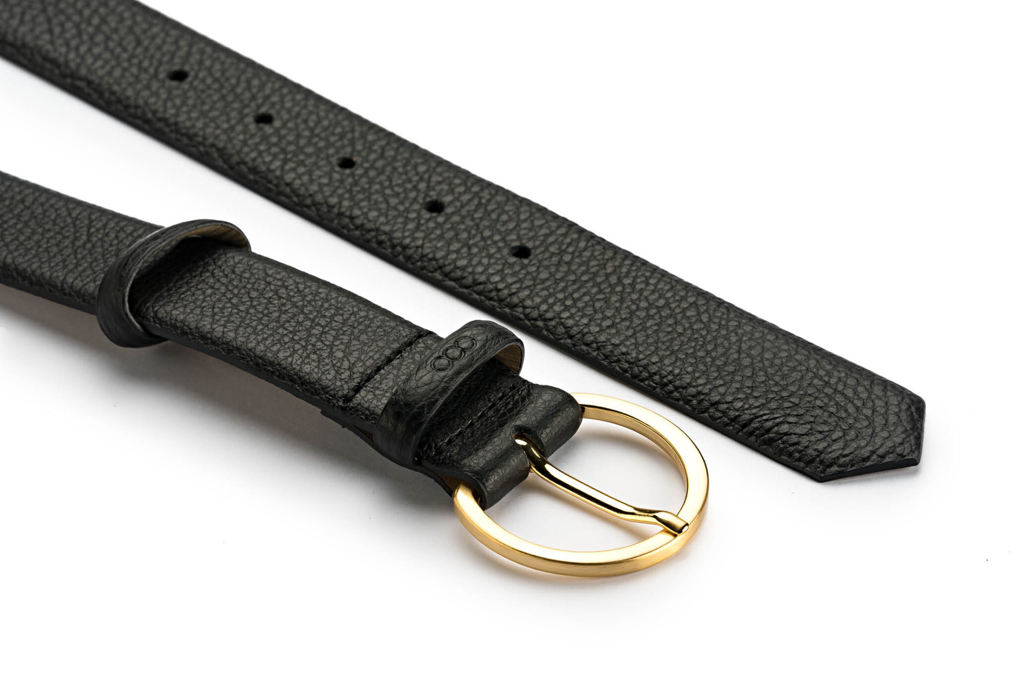 Damengürtel <br /><sup>Genarbtes Leder schwarz – gold</sup> – Bild 2