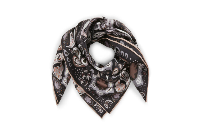 SEIDENTUCH Paisley schwarz